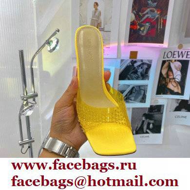 Mach  &  Mach Star Heel 8.5cm Crystal Embellished Mules PVC Yellow 2022
